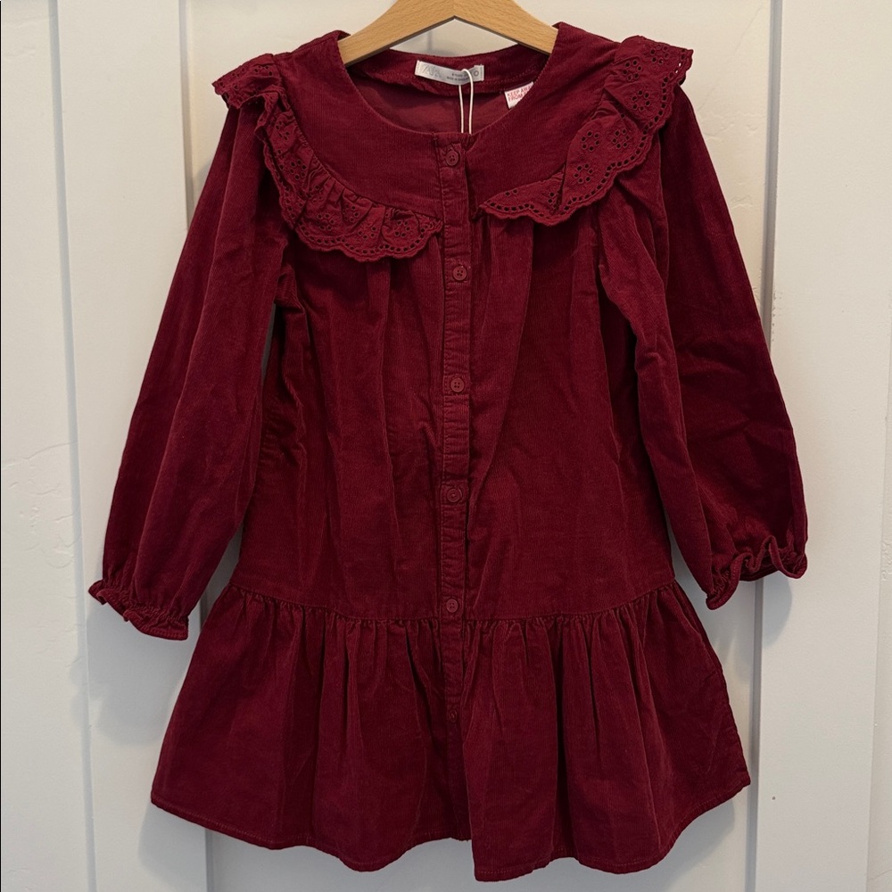 New! Zara Fine-waled Ruffled Kids Dress